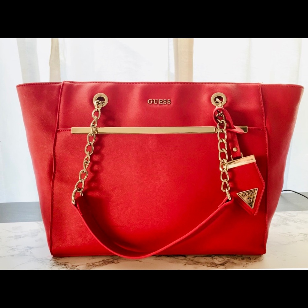 GUESS Red Tote Bag